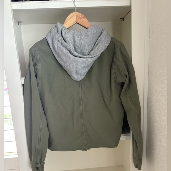 Free People Weekend Wanderer Military Jacket w/Hoodie in Moss   Sz: S - Picture 3 of 4